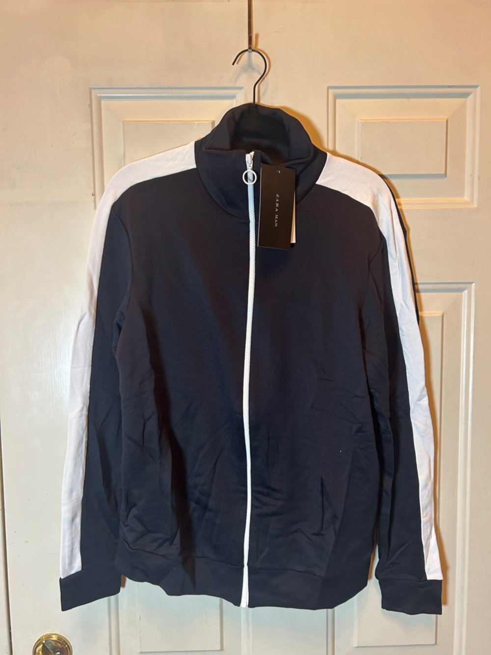 Zara Black and White Lightweight Track Jacket